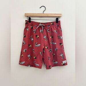 abercrombie kids Disney Mickey Swim Trunks with Surf and Palm Print